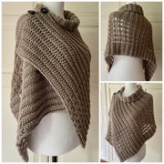 Shawl Beginner Button Wrap Crochet Pattern