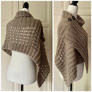 Shawl Beginner Button Wrap Crochet Pattern