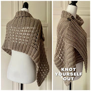 Shawl Beginner Button Wrap Crochet Pattern