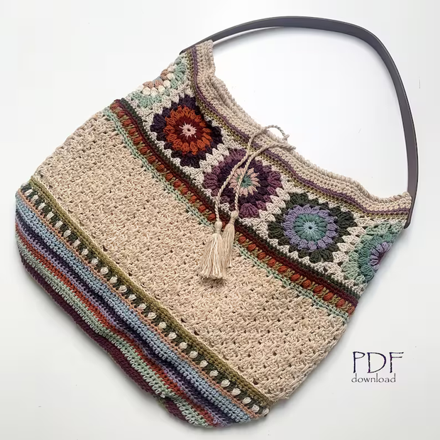 the boho style shoulder bag Crochet Pattern