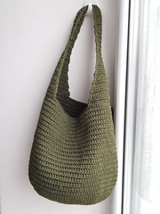 Crochet pattern polyester cord bag.