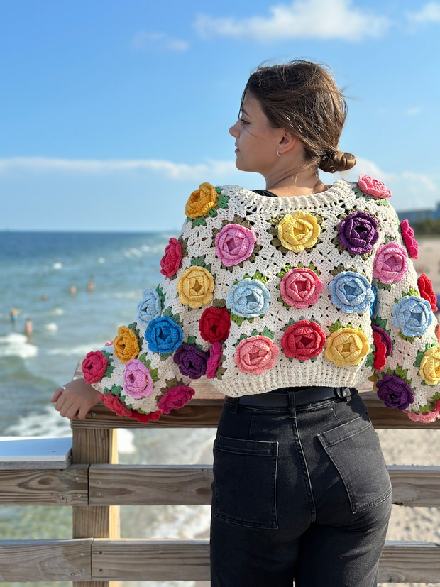 Crochet ROSE Garden Jacket PDF Pattern