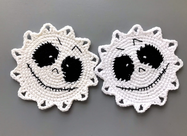 Crochet Skeleton Coaster pattern PDF Eyes coaster Halloween