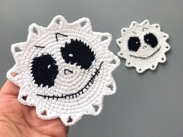 Crochet Skeleton Coaster pattern PDF Eyes coaster Halloween