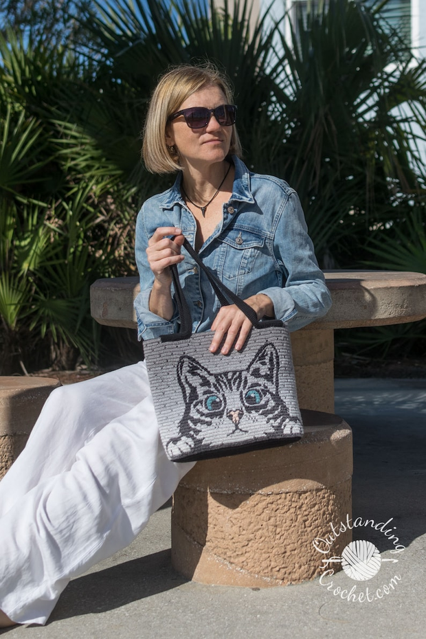 Peeking Cat Purse Bag Crochet Pattern