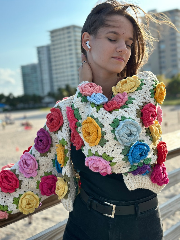 Crochet ROSE Garden Jacket PDF Pattern